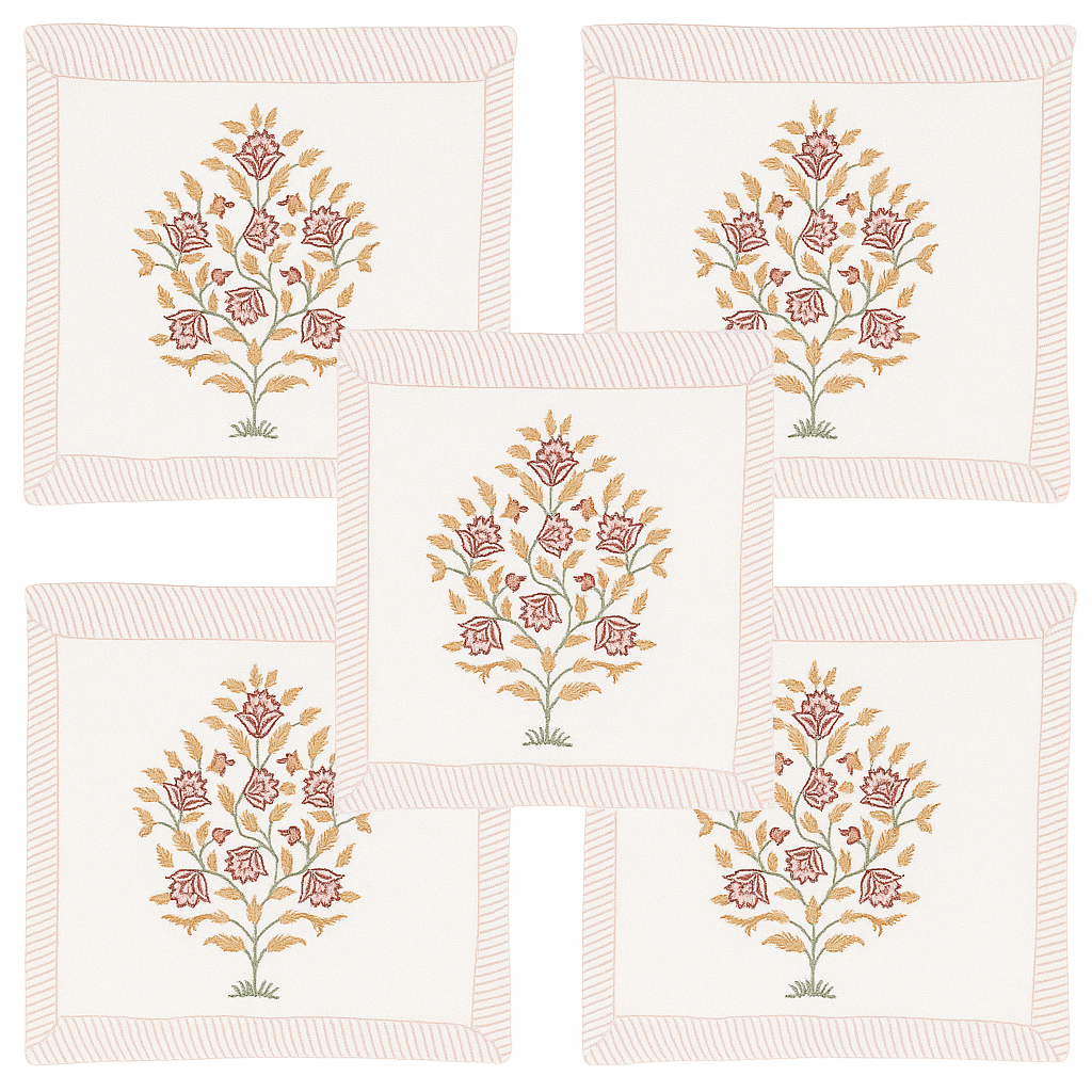 Designer floral embroidered cushion covers 16x16 inch – set of 5 decorative pillow cases for home décor"