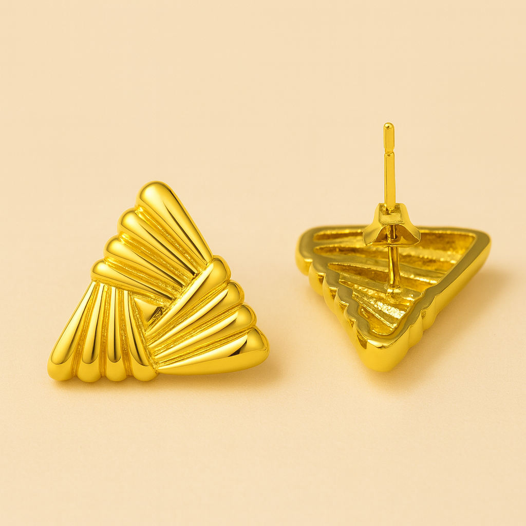 Gold-plated stainless steel earrings
