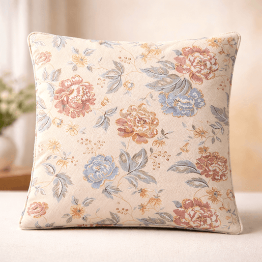 Self Design Floral Cushion Cover 18X18 inches