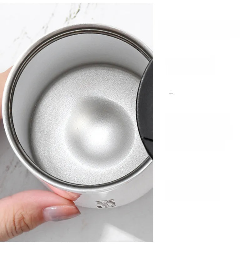 Steel coffee mug and travel friendly