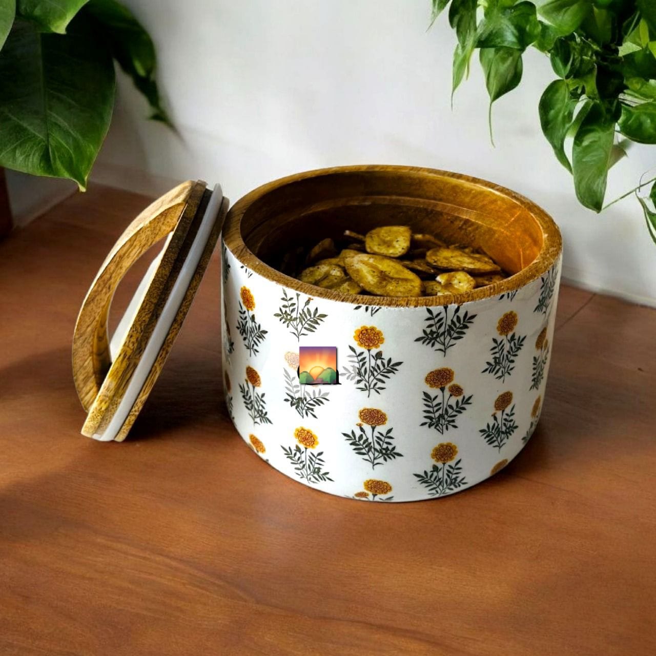 Wooden Bowl Jar With Airtight Lid

Size - 6x5 Inch

Material - Lacquer Coating on wood and Epoxy Coating on Printing