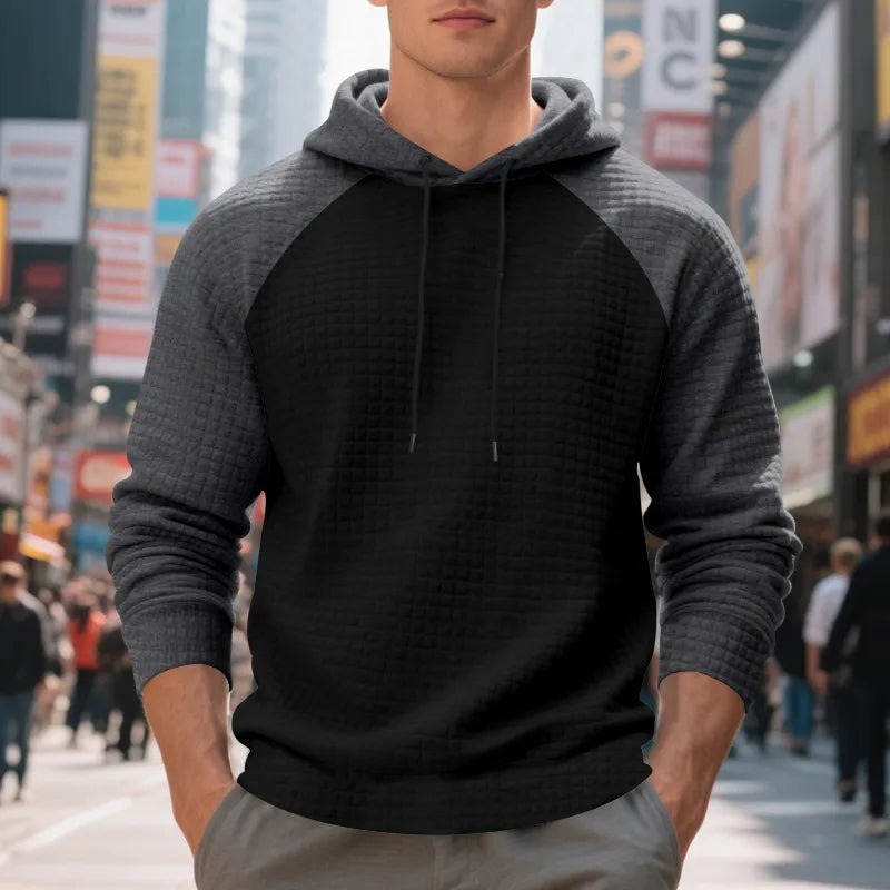 Black and Gray Hoodie with strings