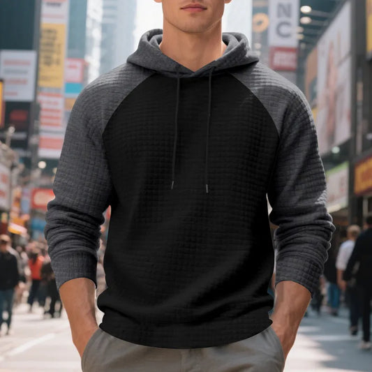 Black and Gray Hoodie with strings